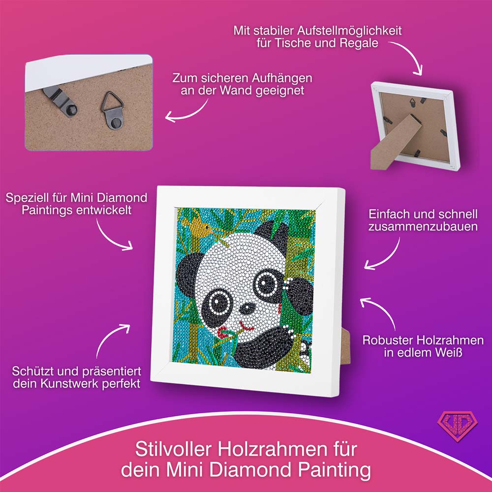 5D Diamond Painting Bambini der Bambus-Panda mit Strasssteinchen, Unique-Diamond