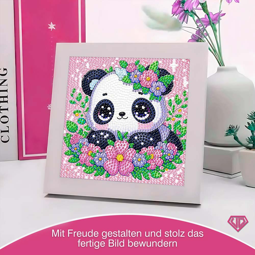 5D Diamond Painting Blütenpanda Lian mit Strasssteinchen