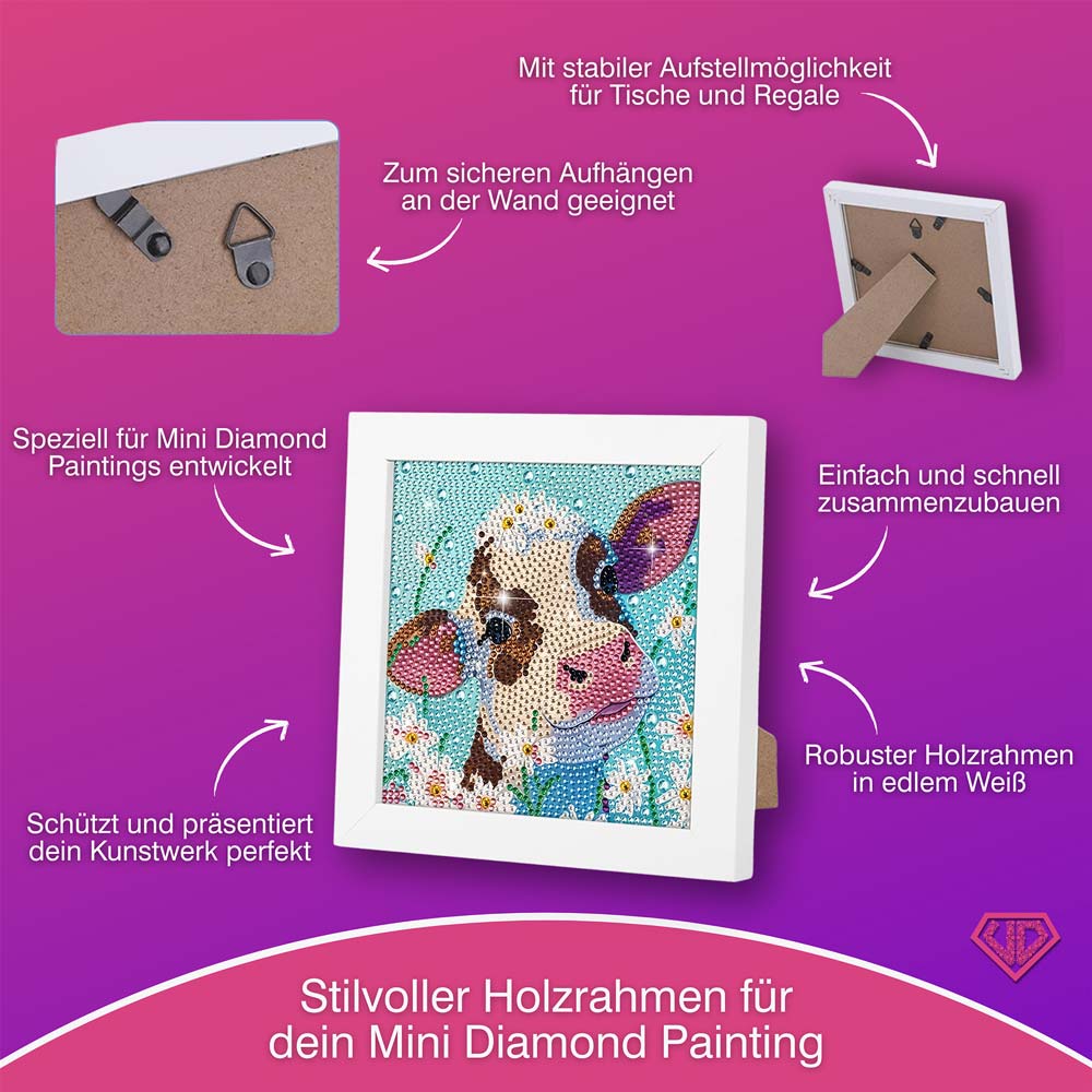 5D Diamond Painting Blumenkalb Fleurchen mit Strasssteinchen, Unique-Diamond