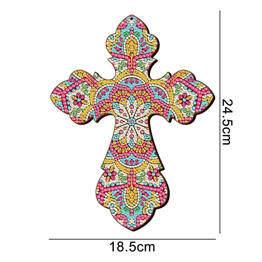 5D Diamond Painting Dekoanhänger Kreuz Mandala, Unique-Dimaond