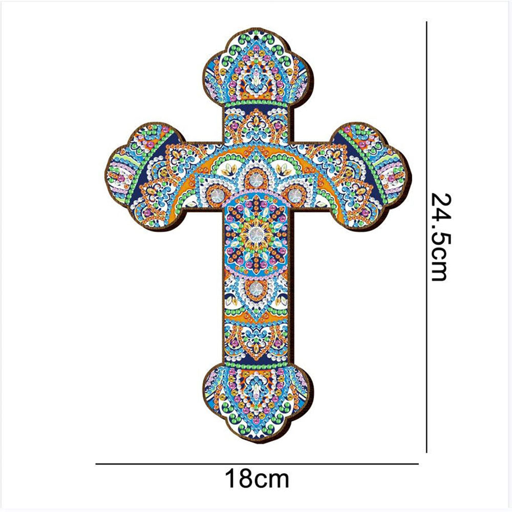 5D Diamond Painting Dekoanhänger Kreuz Mandala, Unique-Diamond