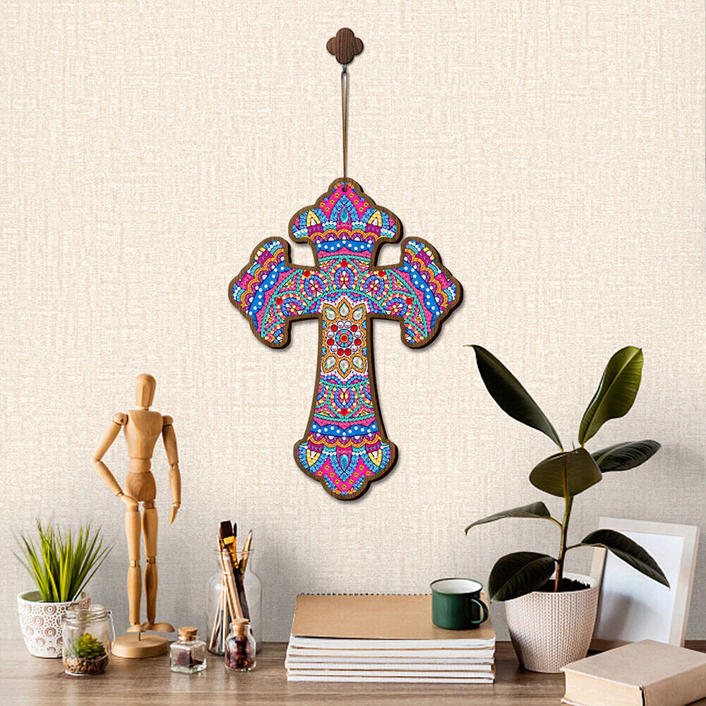 5D Diamond Painting Dekoanhänger Mandala Kreuz, Unique-Diamond