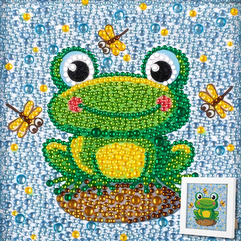 5D Diamond Painting Fridolin der Froschkönig mit Strasssteinchen, Unique-Diamond