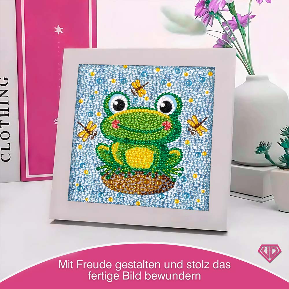 5D Diamond Painting Fridolin der Froschkönig mit Strasssteinchen, Unique-Diamond