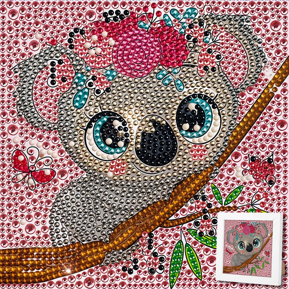5D Diamond Painting Koala-Mädchen Kiki mit Strasssteinchen, Unique-Diamond