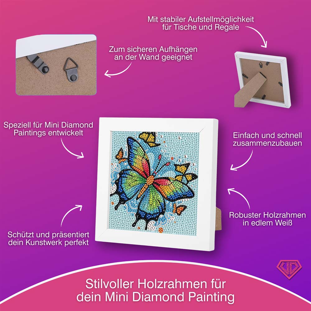 5D Diamond Painting Regenbogenschmetterling Aria mit Strasssteine, Unique-Diamond