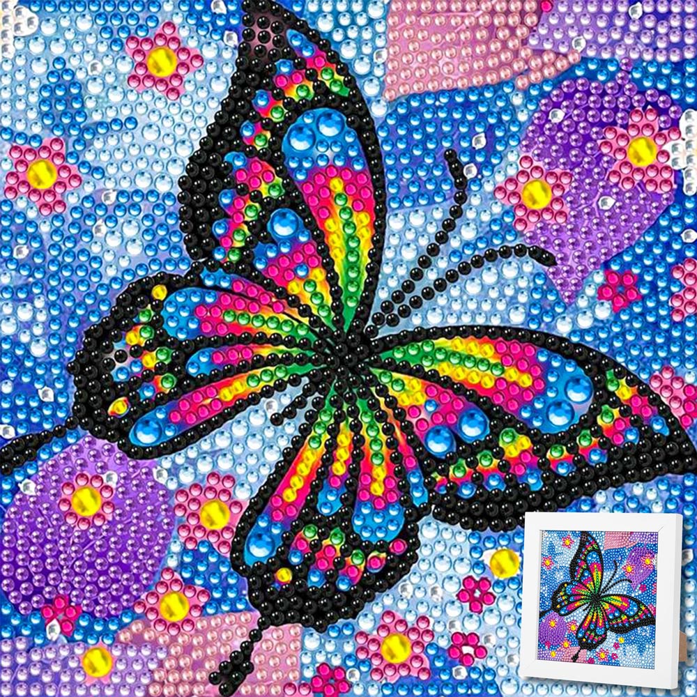 5D Diamond Painting Schmetterling mit Strasssteine, Unique-Diamond