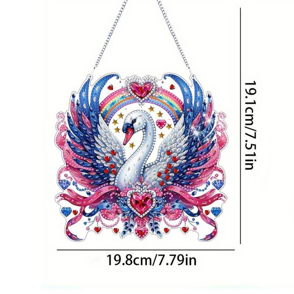 5D Diamond Painting Türanhänger Schwan, Unique-Diamond