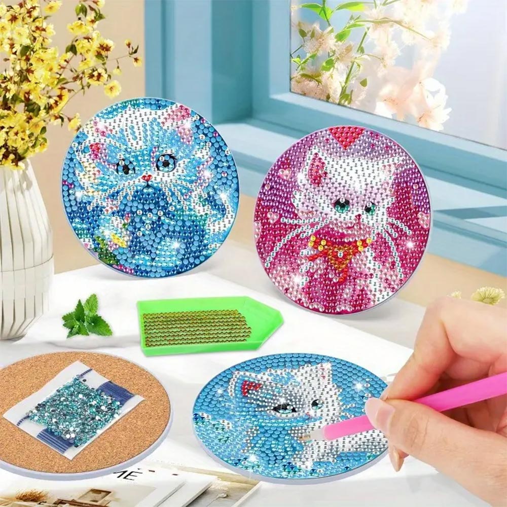 5D Diamond Painting Untersetzer – Niedliche Kätzchen