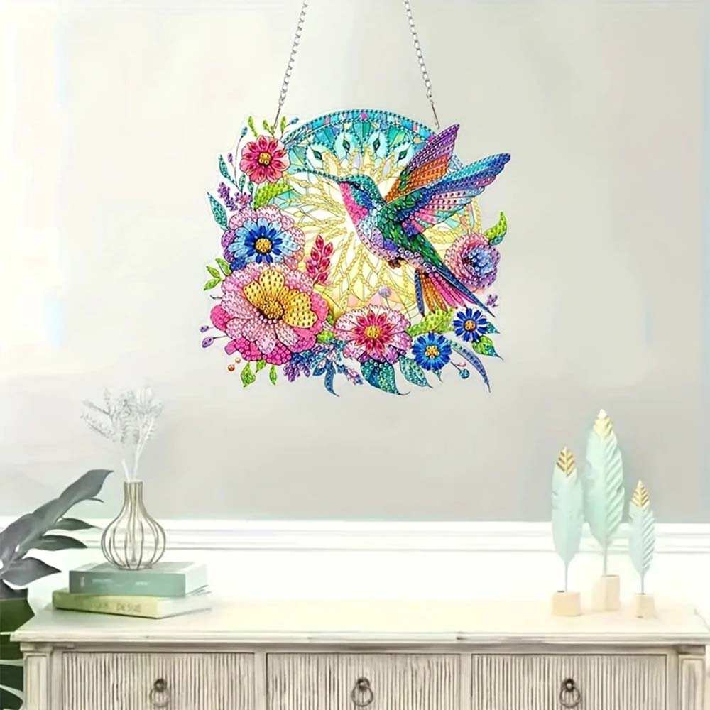 5D Diamond Painting Wandanhänger – Sonnenflug des Kolibris, Unique-Diamond