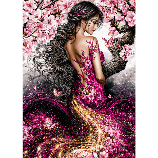 5D Diamond Painting – Im Tanz der Kirschblüten | Unique Diamond
