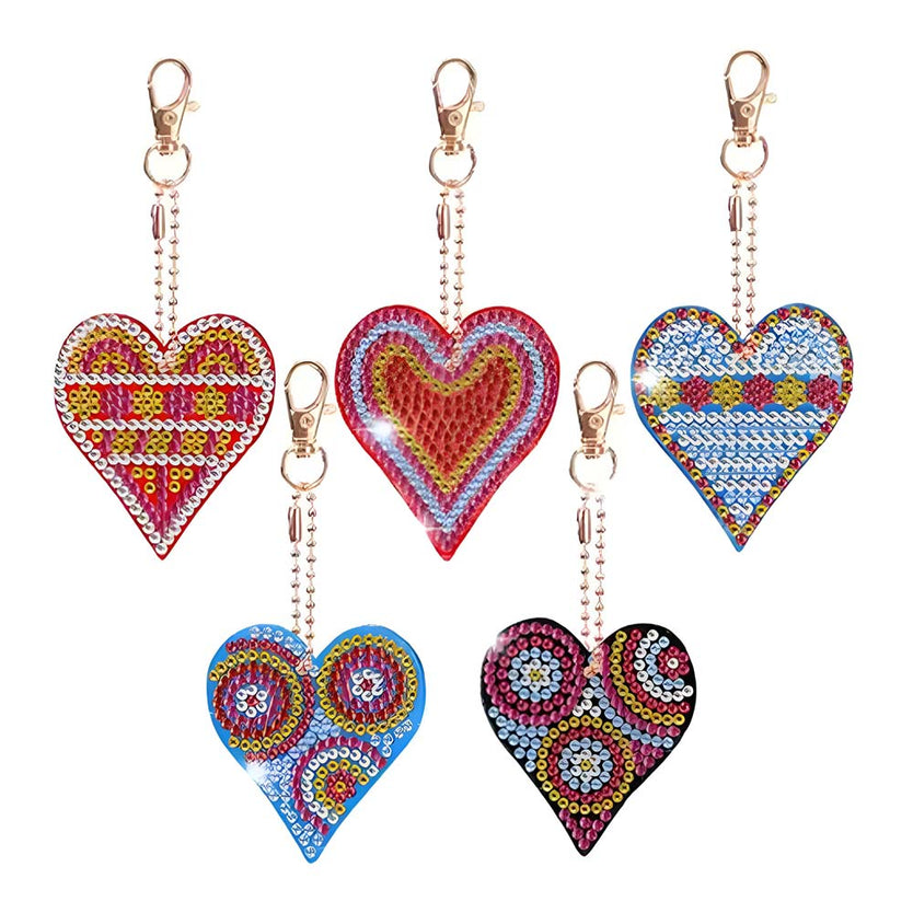 Diamond Painting Anhänger Herze 5st Set - Unique-Diamond