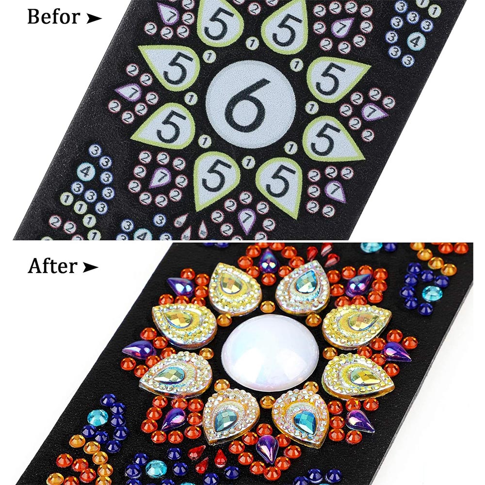Diamond Painting Lesezeichen Mandala Blumen, Unique-Diamond