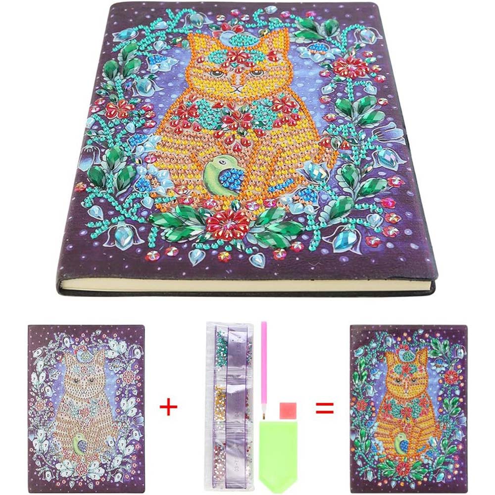 Diamond Painting Notizbuch Katze, Unique-Diamond