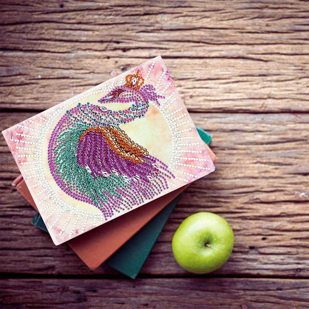 Diamond Painting Notizbuch Schwan, Unique-Diamond