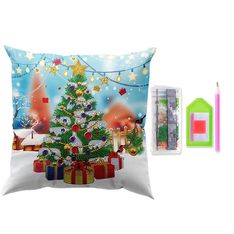 5D Diamond Painting Kissenbezug 30x30cm Weihnachtsbaum - Unique-Diamond