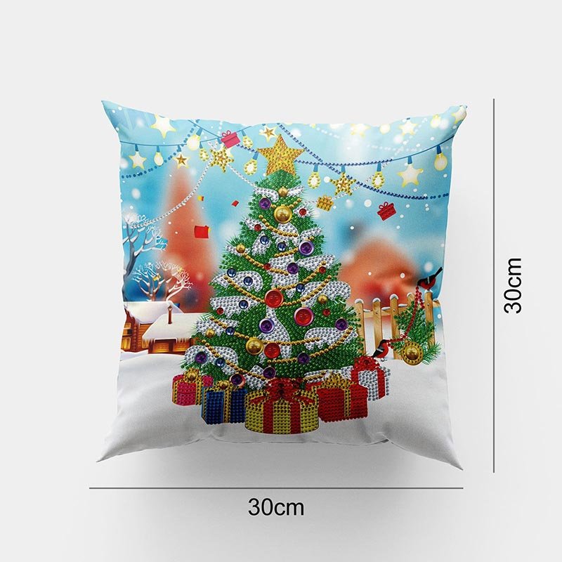 5D Diamond Painting Kissenbezug 30x30cm Weihnachtsbaum - Unique-Diamond