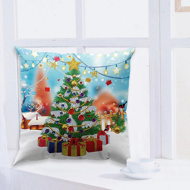 5D Diamond Painting Kissenbezug 30x30cm Weihnachtsbaum - Unique-Diamond