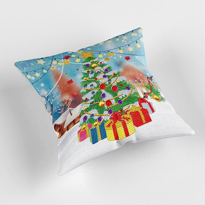 5D Diamond Painting Kissenbezug 30x30cm Weihnachtsbaum - Unique-Diamond