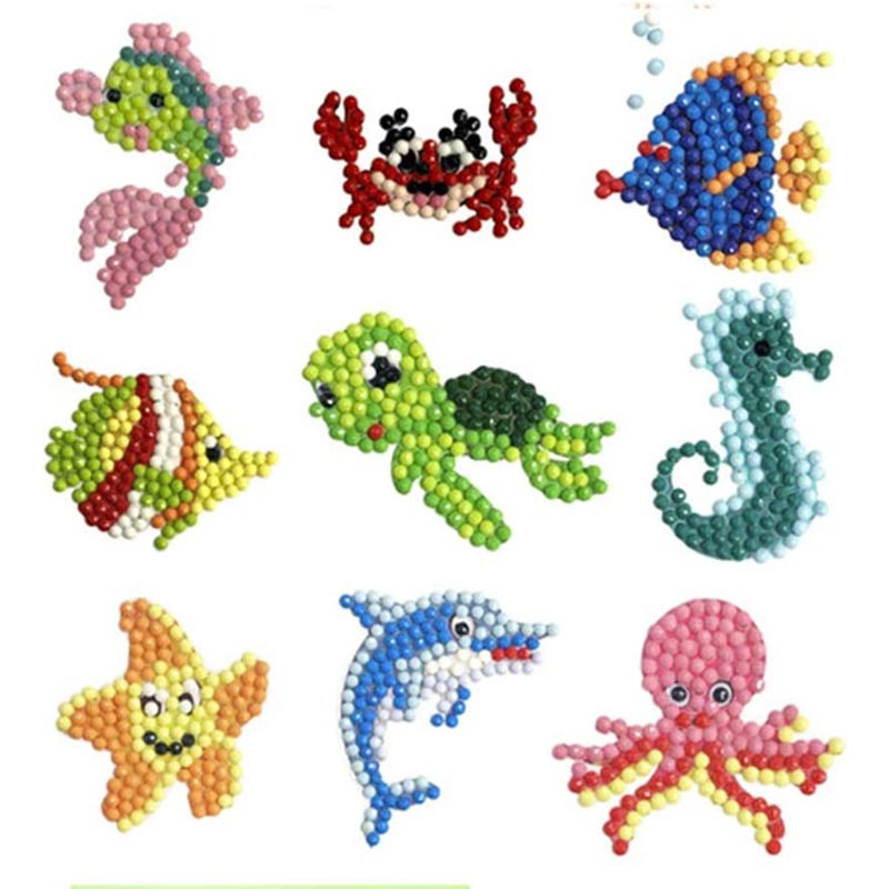 5D Diamond Painting Sticker Set Meerestiere für Kinder - Unique-Diamond