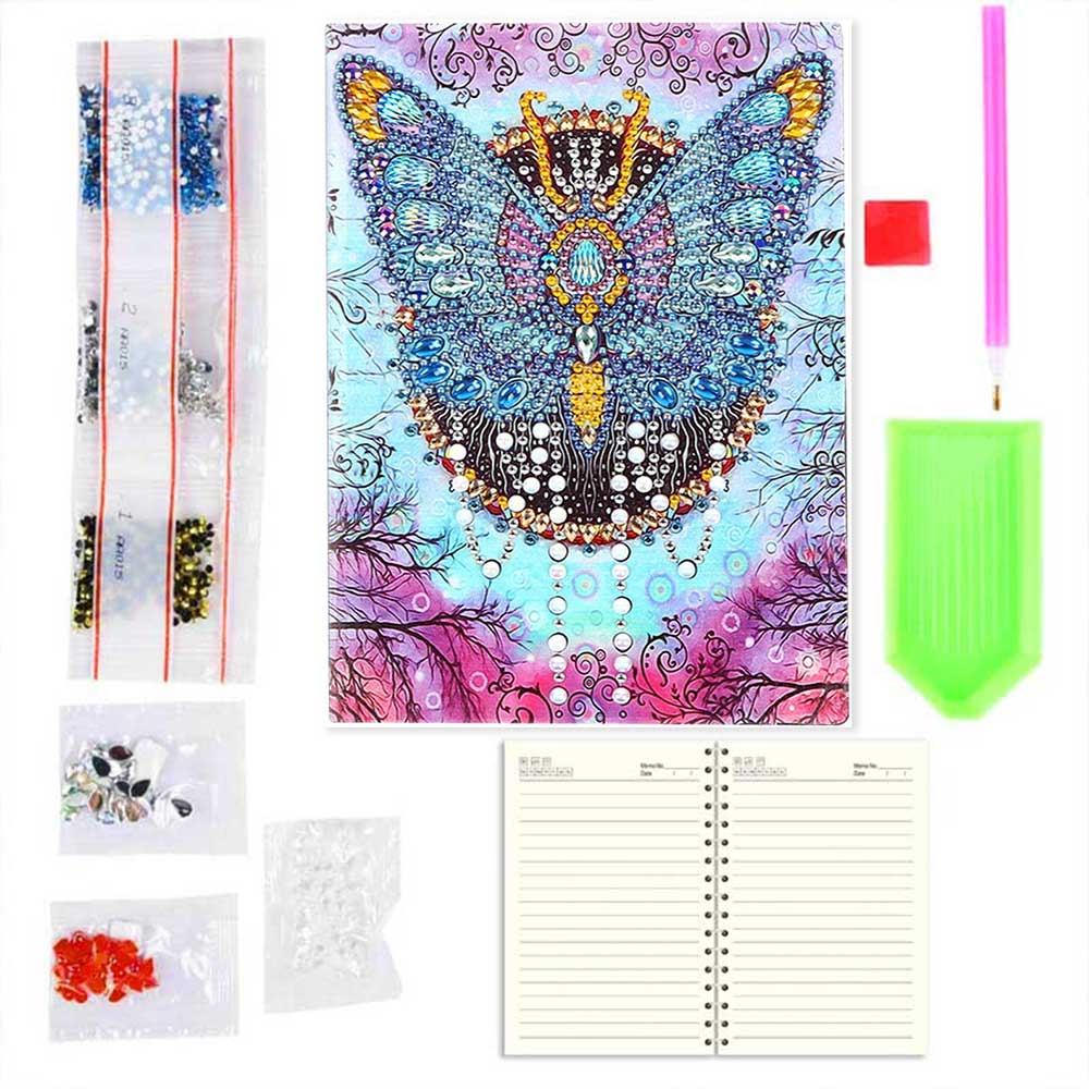 Diamond Painting Notizbuch Schmetterling, Unique-Diamond