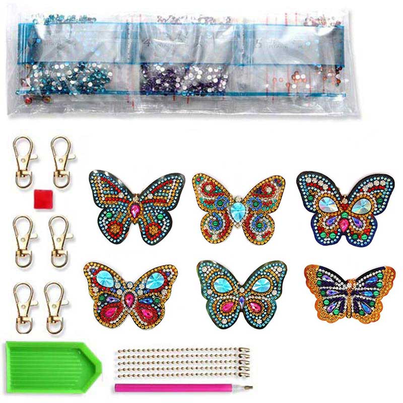Diamond Painting Anhänger Schmetterlinge 6st Set - Unique-Diamond