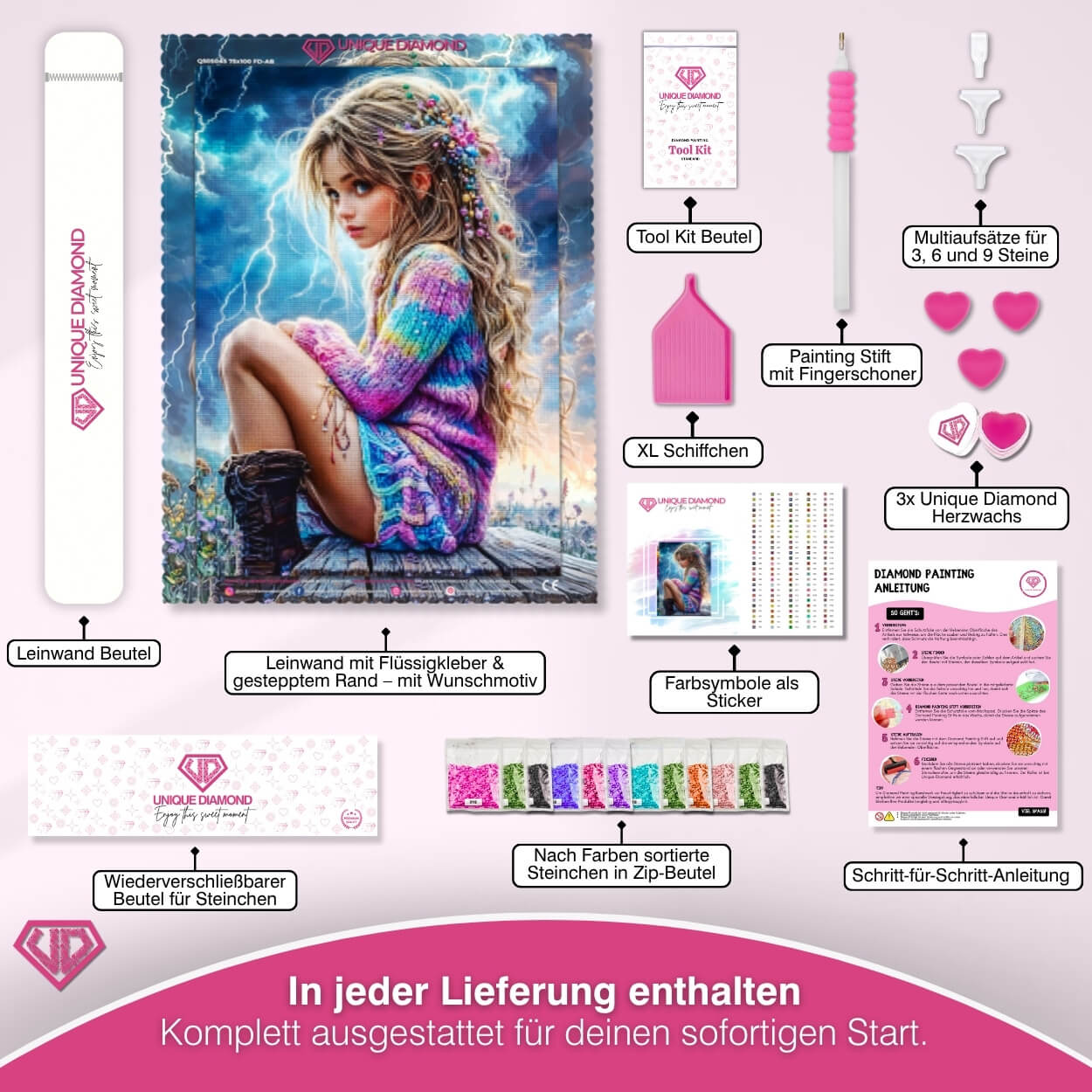 5D Diamond Painting – Mystischer Glanzfuchs Unique-Diamond