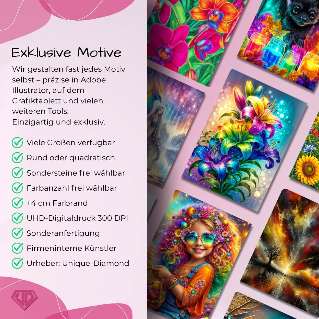 5D Diamond Painting – Rosengöttin Lysandra Unique-Diamond