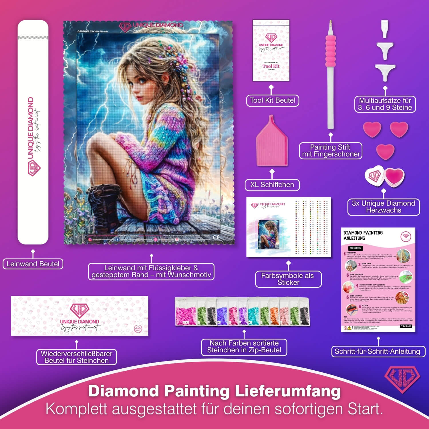5D Diamond Painting – Sonnenzauber am Traumstrand Unique-Diamond