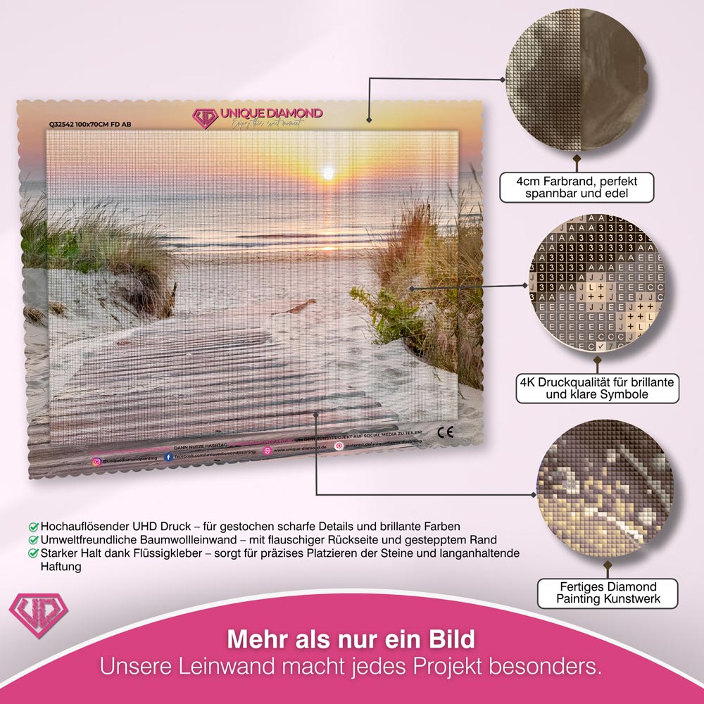 5D Diamant Painting – Weg zum Strand Unique-Diamond