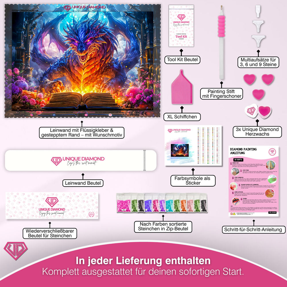 5D Diamond Painting – Drache Unique-Diamond
