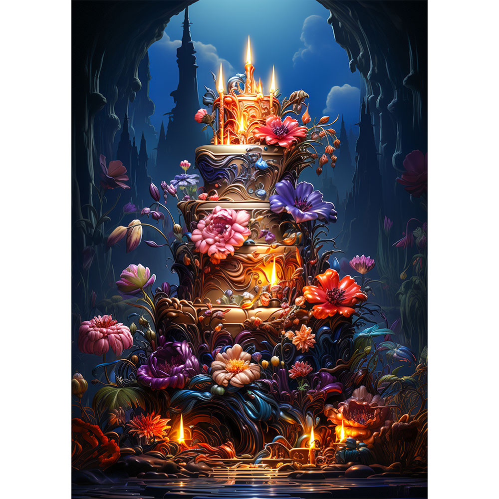 5D Diamond Painting AB Steine Kuchen, Unique-Diamond