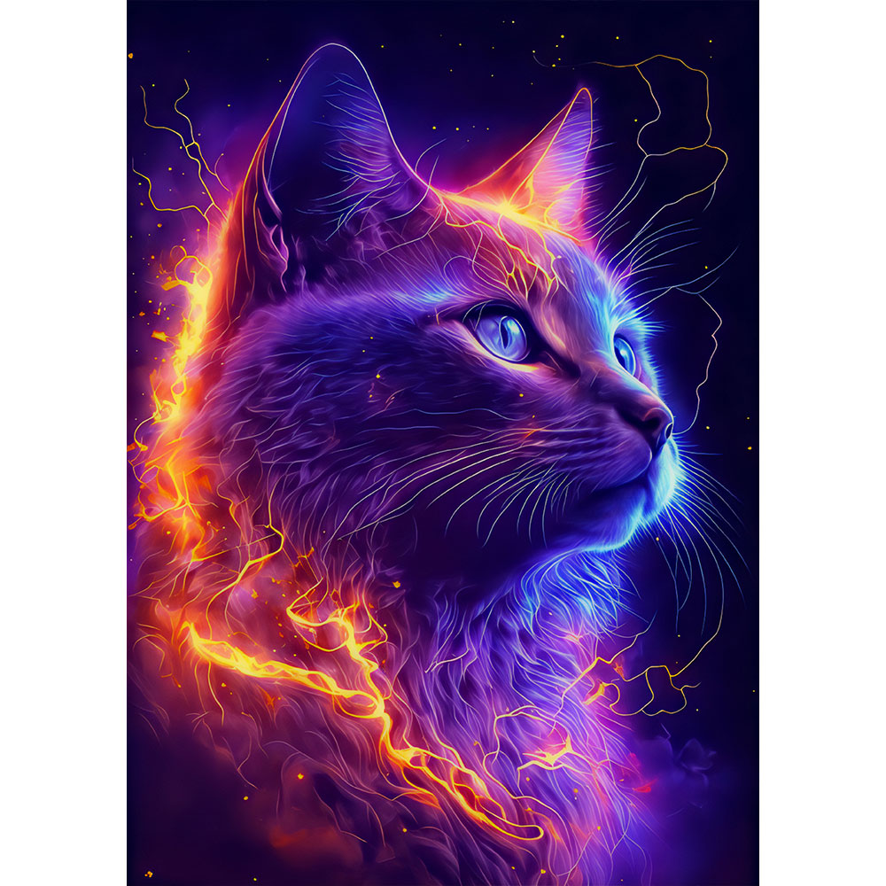 5D Diamond Painting AB Steine Magic Cat, Unique-Diamond