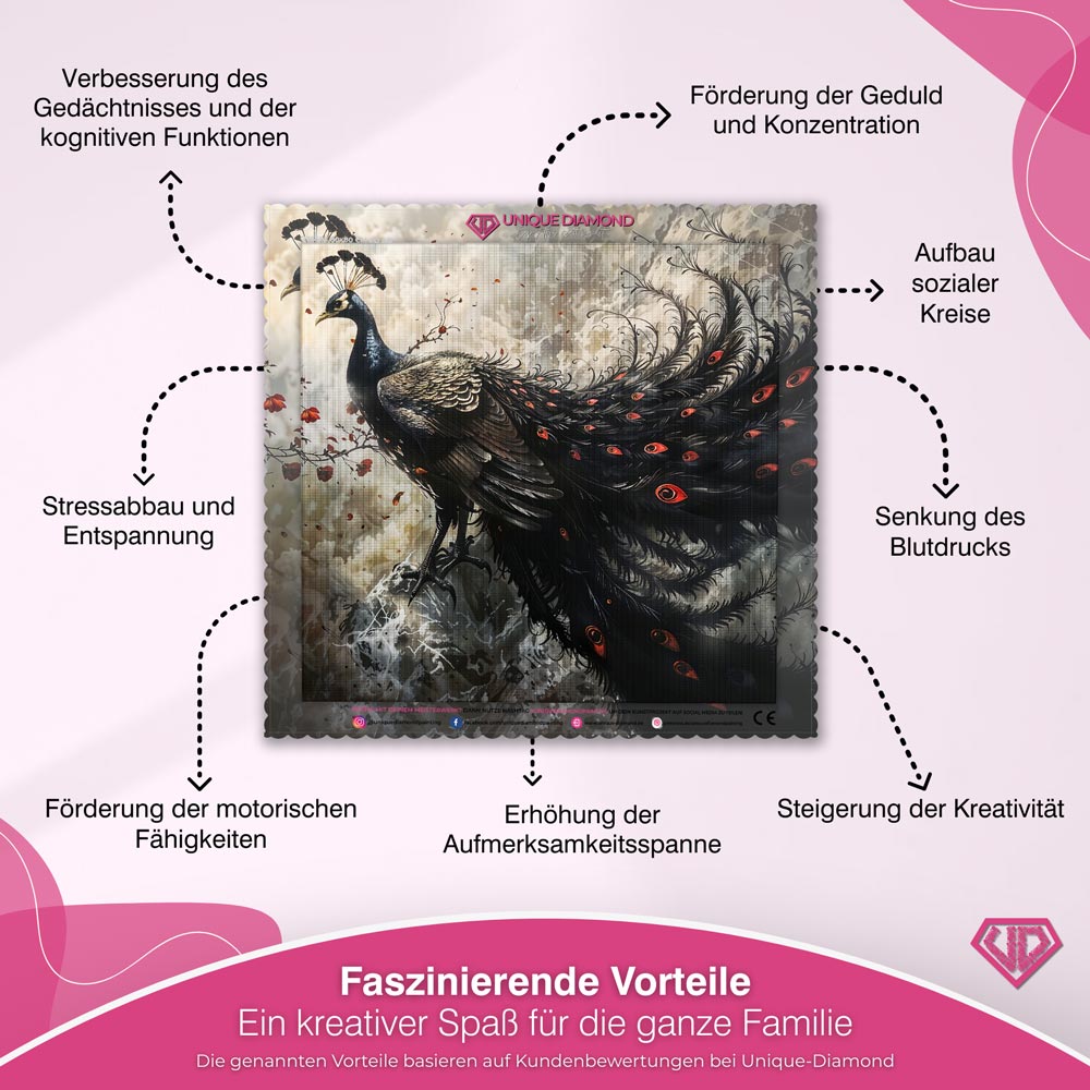 5D Diamond Painting – Mystical Peacock Unique-Diamond