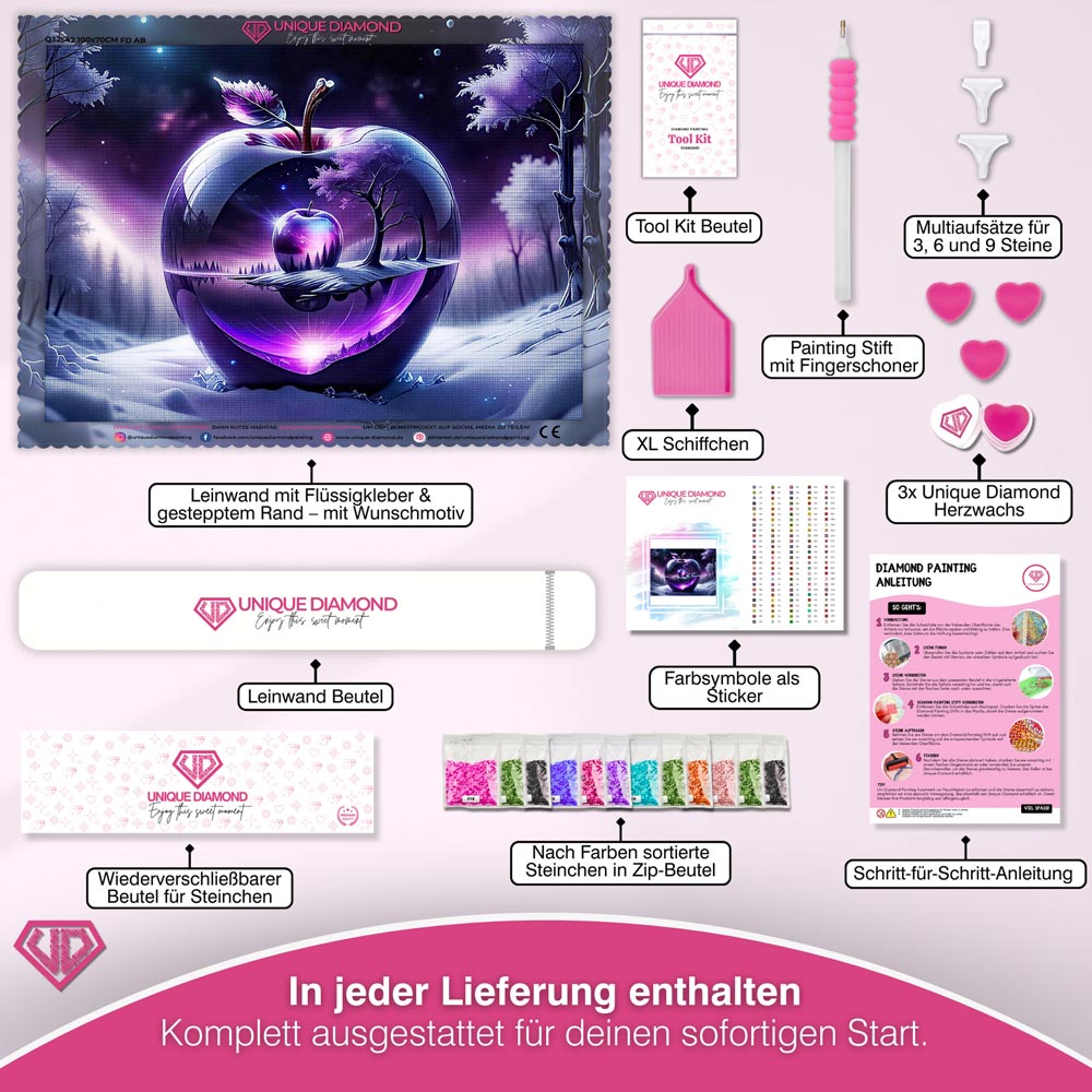 5D Diamond Painting – Purple Landscape With Apple Unique-Diamond