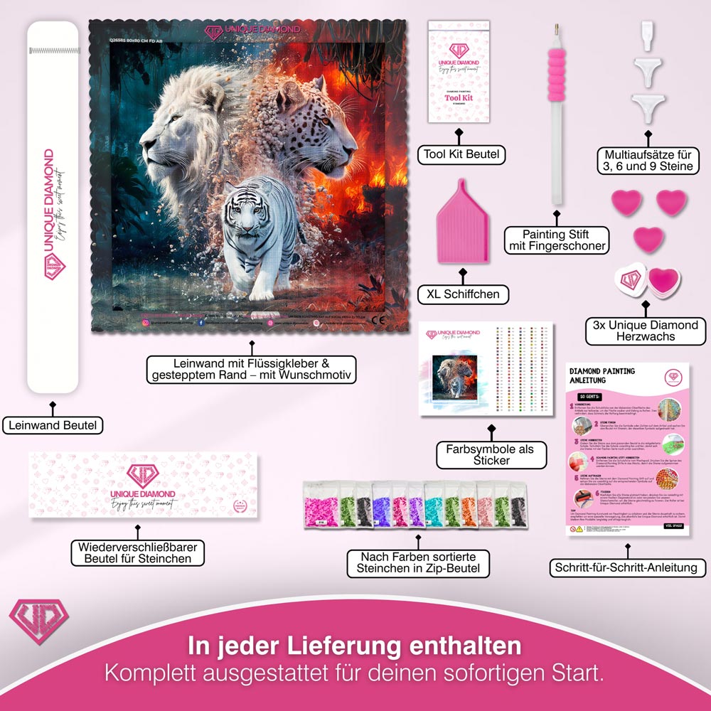 5D Diamond Painting – Raubkatzen Unique-Diamond