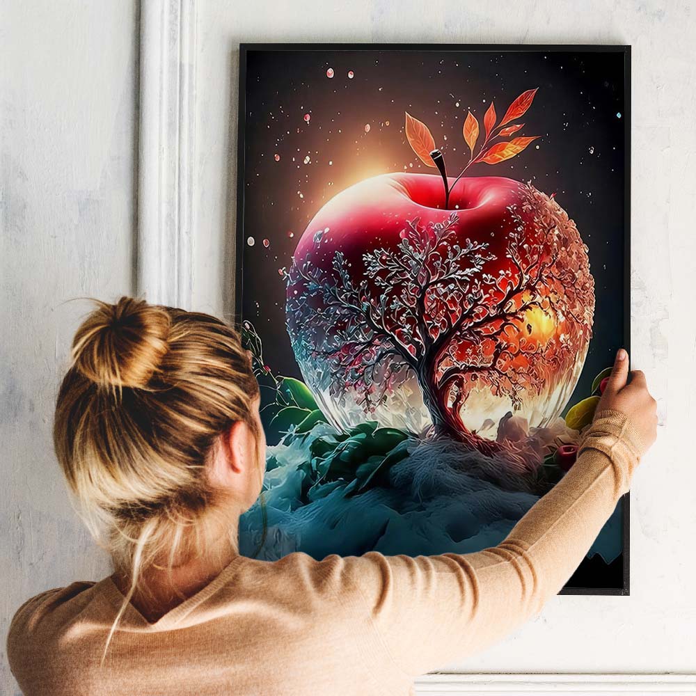 5D Diamond Painting – Red Crystal Apple Unique-Diamond