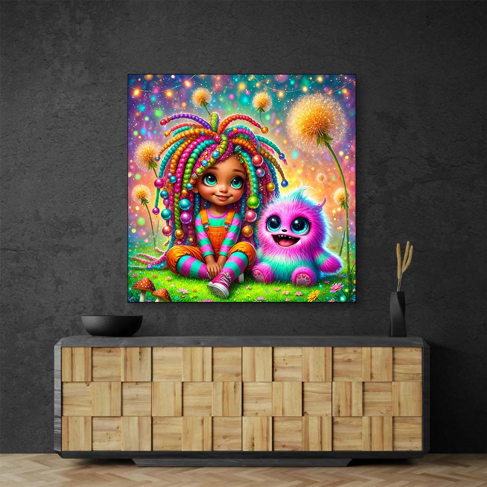 5D Diamond Painting AB Steine – Funkelfreunde im Zaubergarten, Unique-Diamond