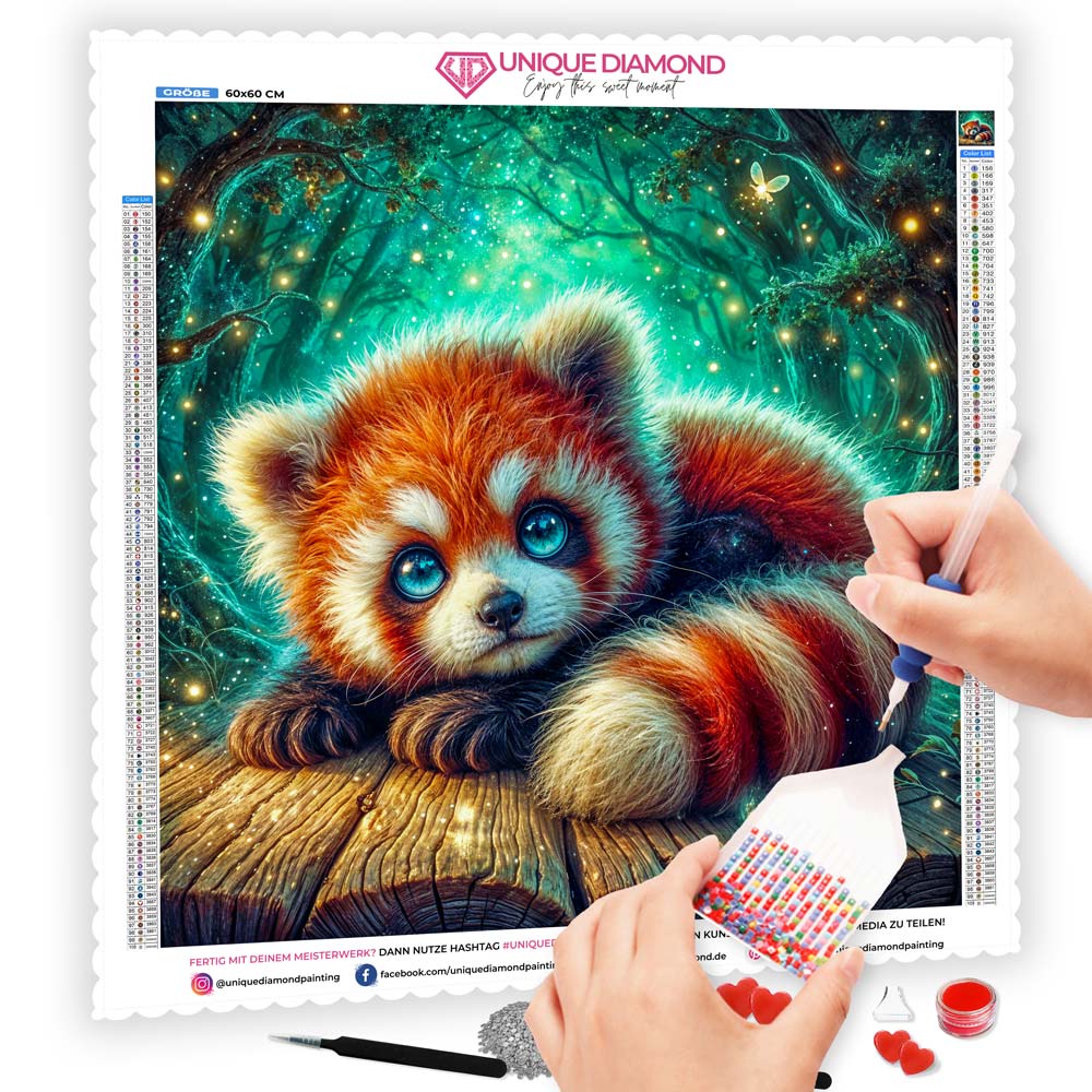 5D Diamond Painting AB Steine – Funkelnder Waldfreund, Unique-Diamond