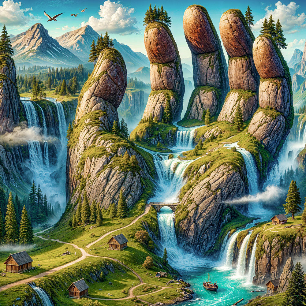 5D Diamond Painting AB Steine – Hand der Naturgewalten, Unique-Diamond