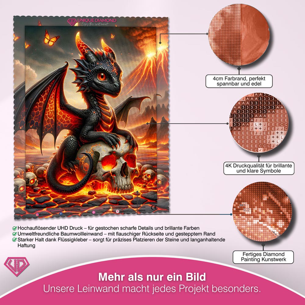 5D Diamond Painting – Pyrrhus, Wächter der Glut Unique-Diamond