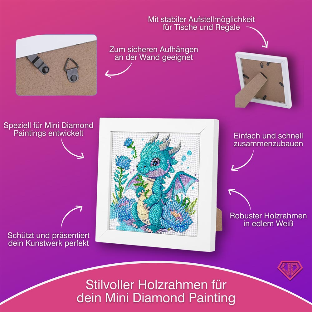 5D Diamond Painting Blüten-Drache Lumi mit Strasssteinchen, Unique-Diamond