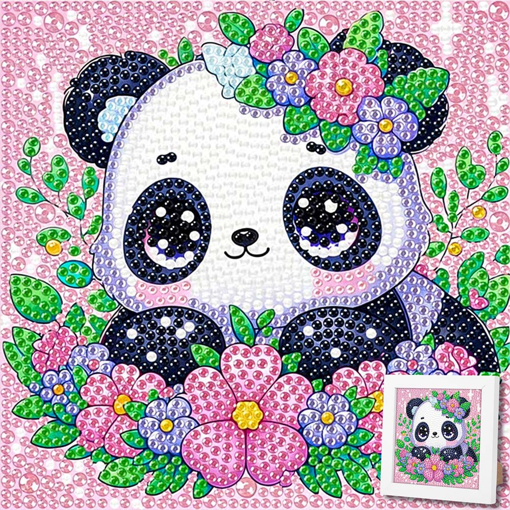 5D Diamond Painting Blütenpanda Lian mit Strasssteinchen