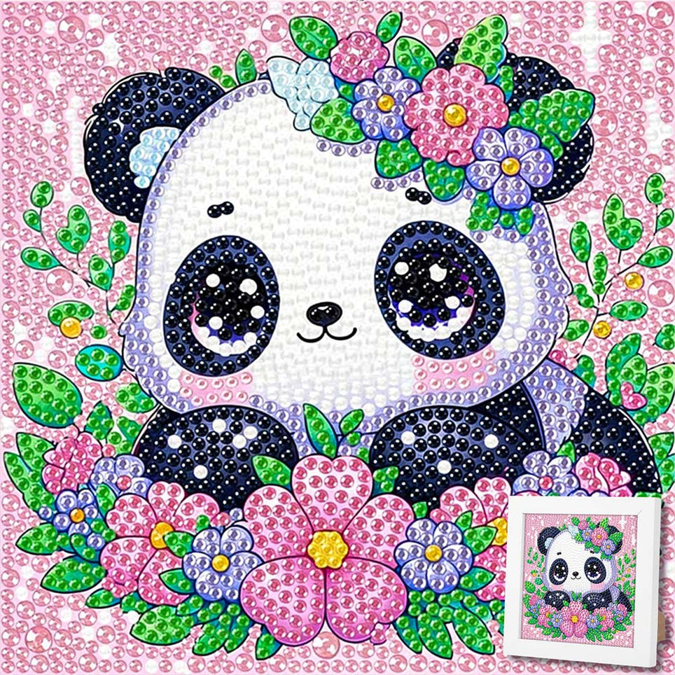 5D Diamond Painting Blütenpanda Lian mit Strasssteinchen