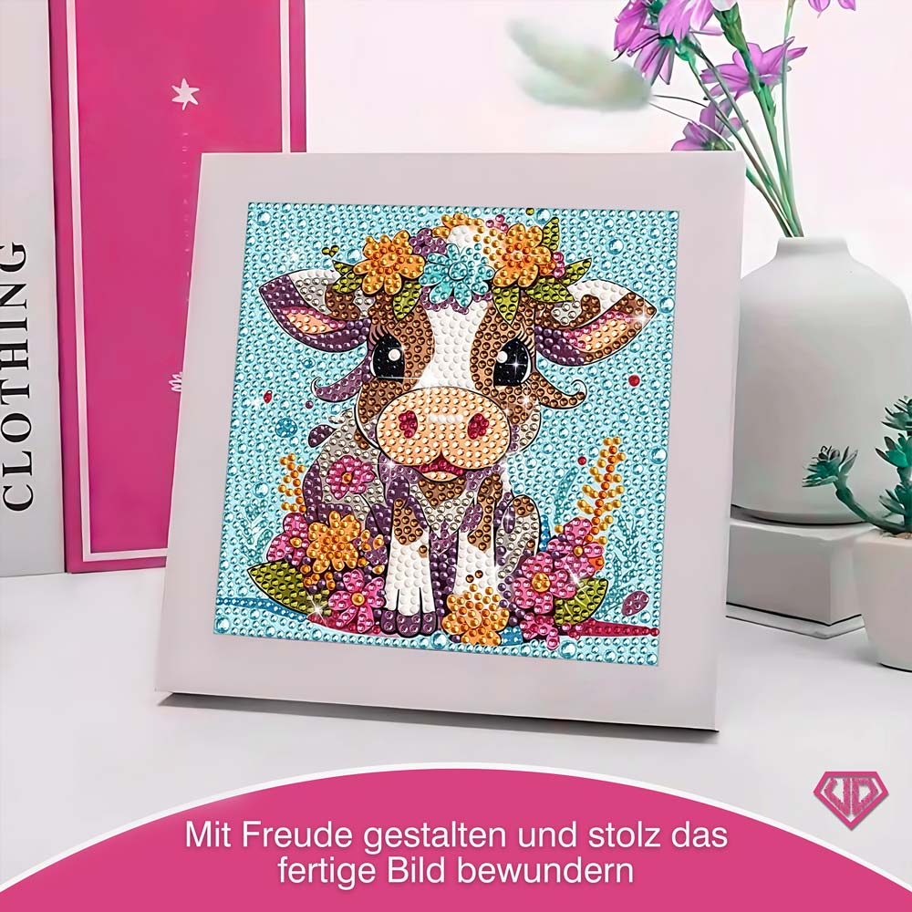 5D Diamond Painting Blumen-Kälbchen Lotta mit Strasssteinchen, Unique-Diamond