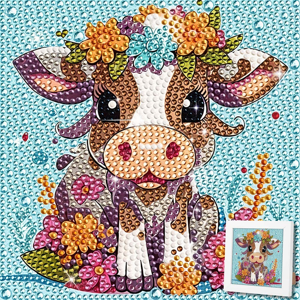 5D Diamond Painting Blumen-Kälbchen Lotta mit Strasssteinchen, Unique-Diamond