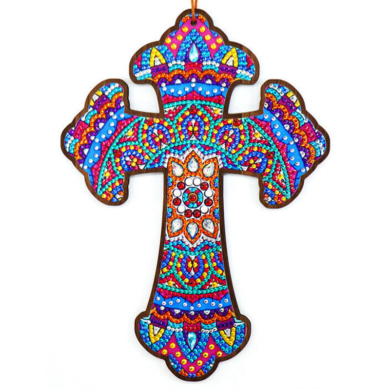 5D Diamond Painting Dekoanhänger Mandala Kreuz, Unique-Diamond