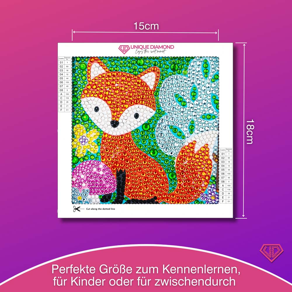 5D Diamond Painting Finn der Waldfuchs mit Strasssteinchen, Unique-Diamond