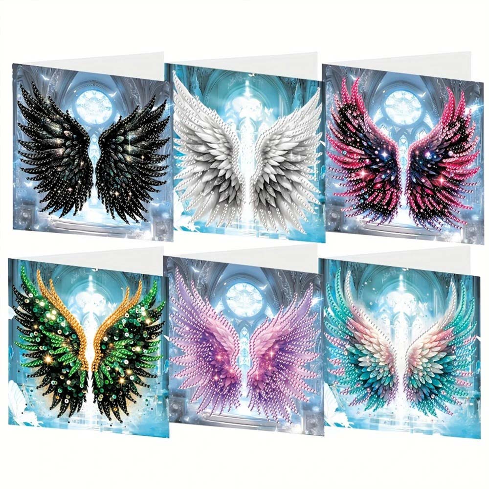 5D Diamond Painting Grußkarten – Himmelsflügel 6 Stück, Unique-Diamond