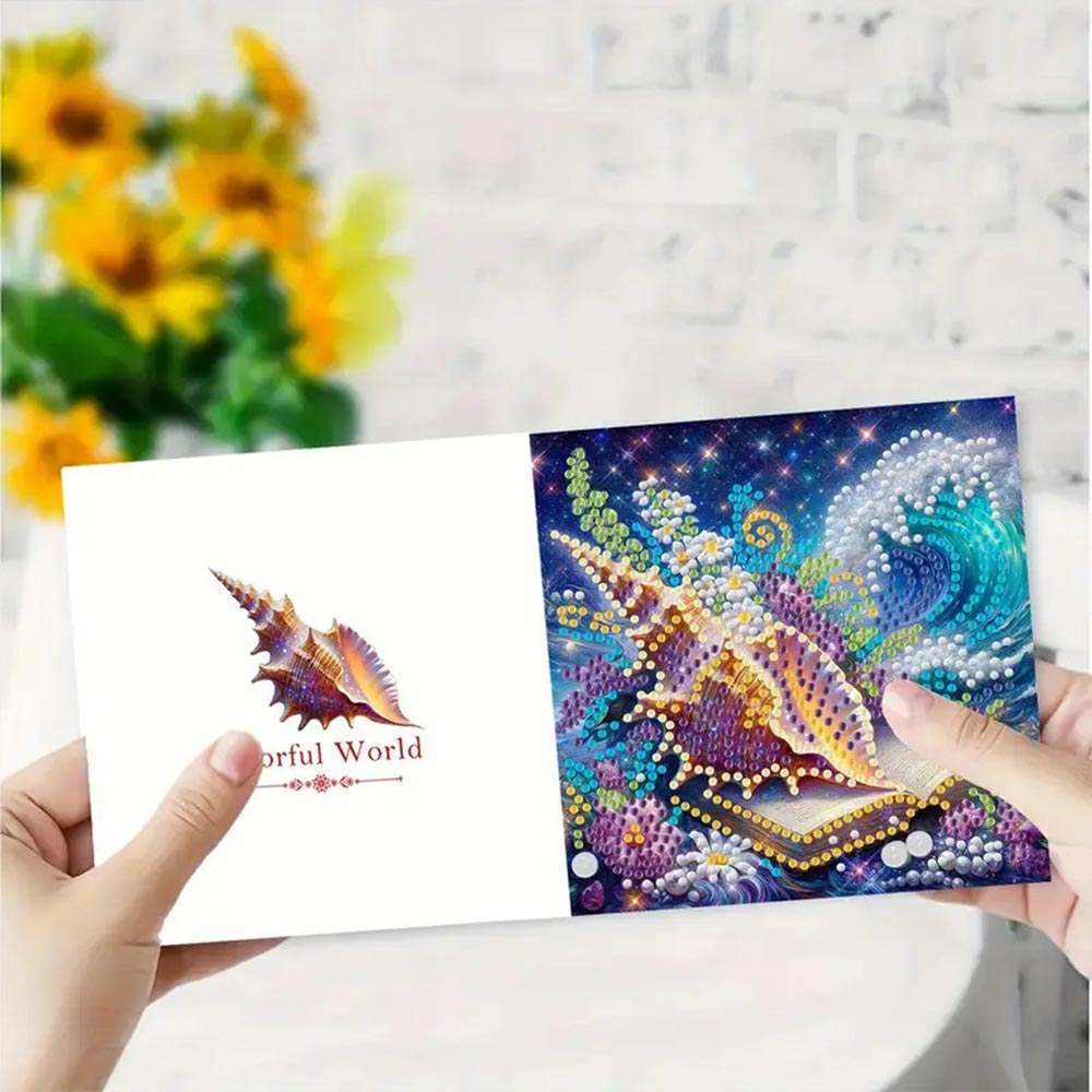 5D Diamond Painting Grußkarten – Ozeanische Schatzwelt